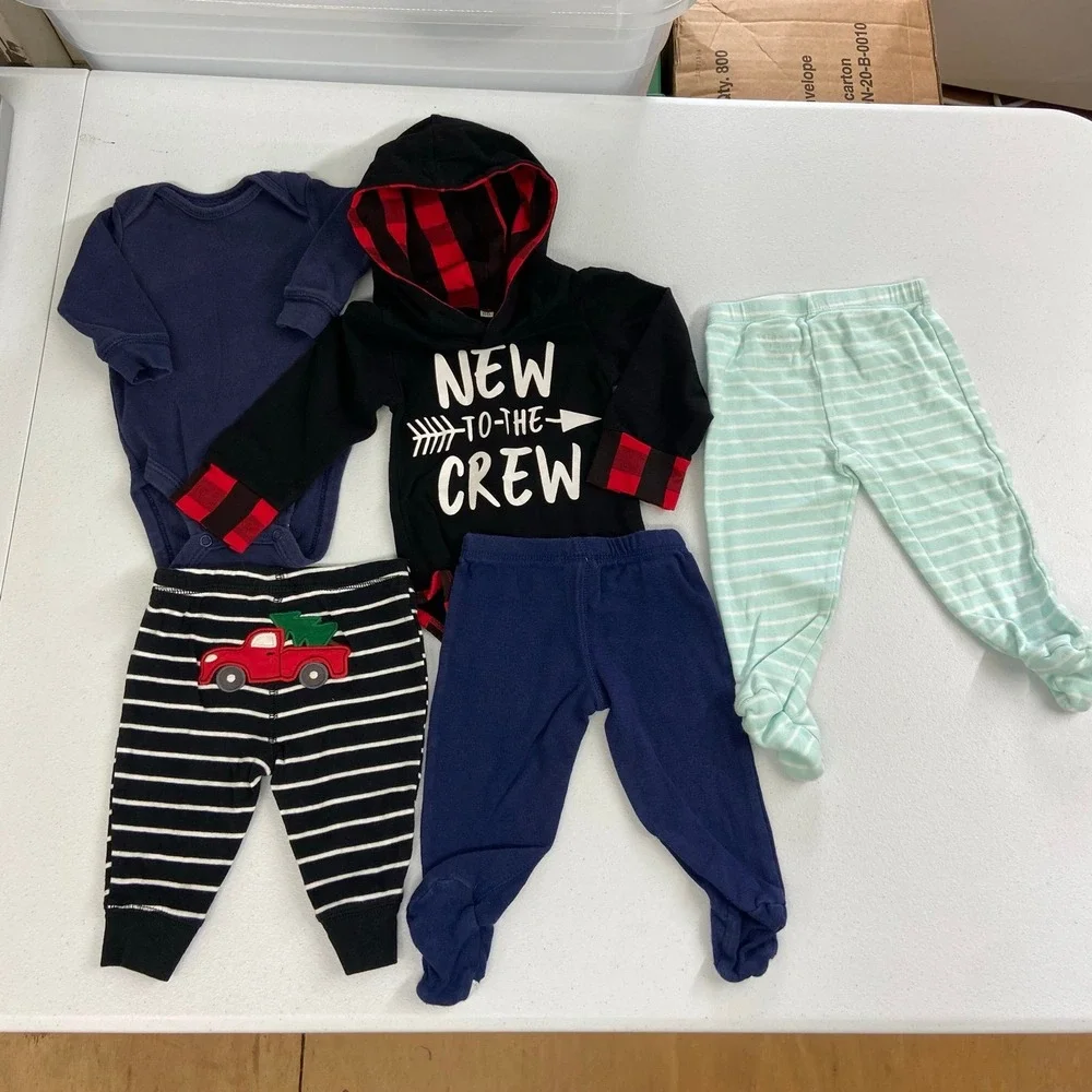 Carter's Baby Place unisex hooded onesie footie bottoms‎ bundle clothes 3-6 mo